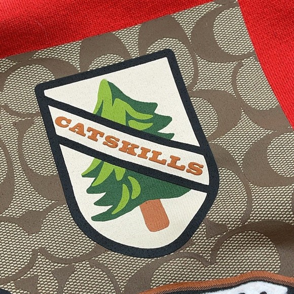 Coach CE457 XS Signature Ski Crewneck Fleece Sweatshirt Red Catskills NWT $298 - Picture 6 of 15